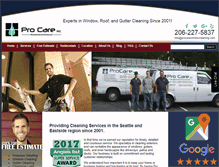 Tablet Screenshot of procarewindowcleaning.com
